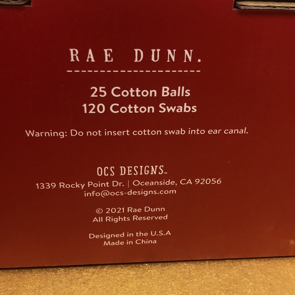 Rae Dunn COTTON BALLS & COTTON SWABS Gift boxed and ready to go! - Picture 4 of 5